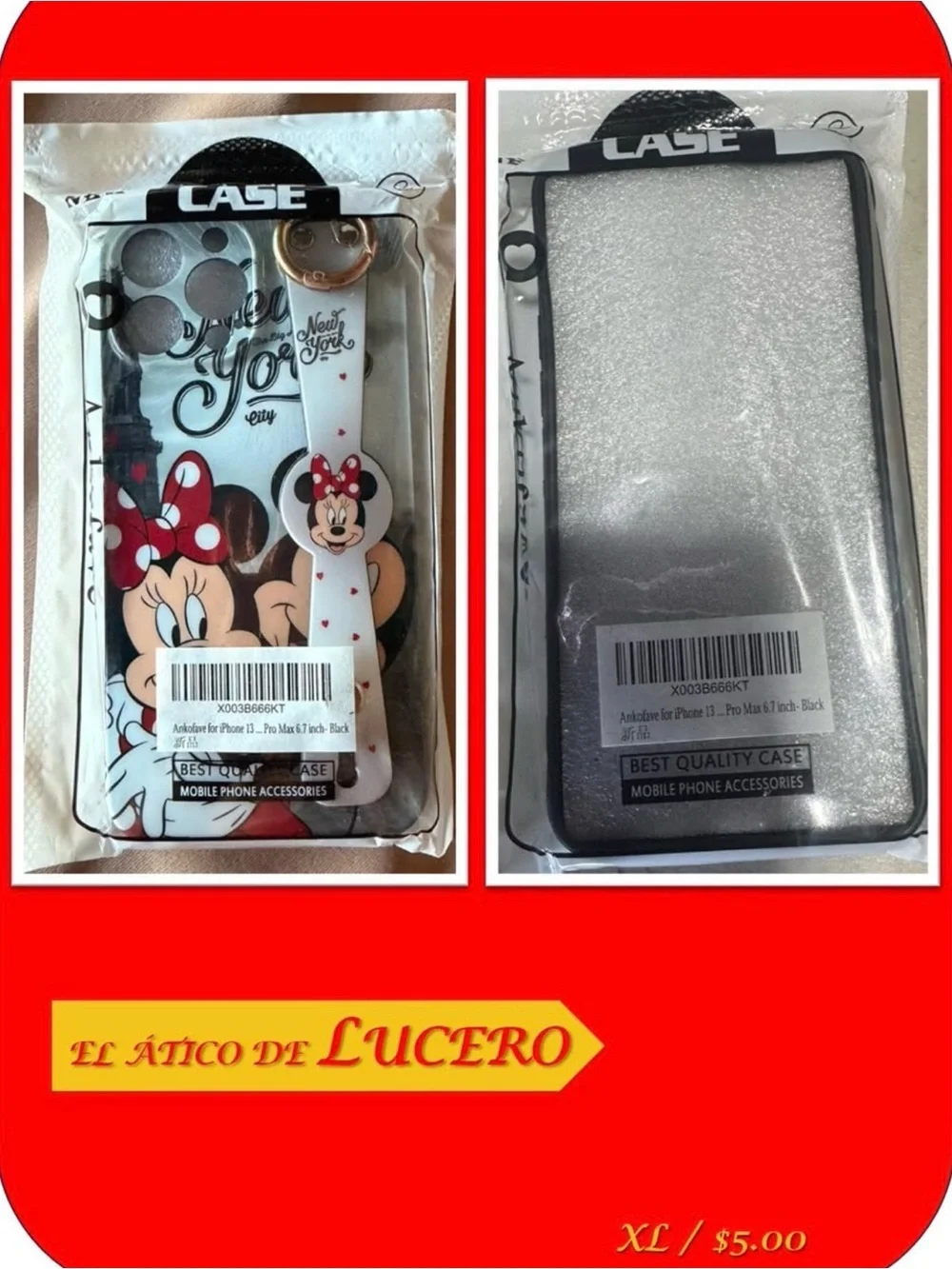 Cute Minnie Mouse White Smartphone Case with Wrist Strap Fits iPhone 13 promax